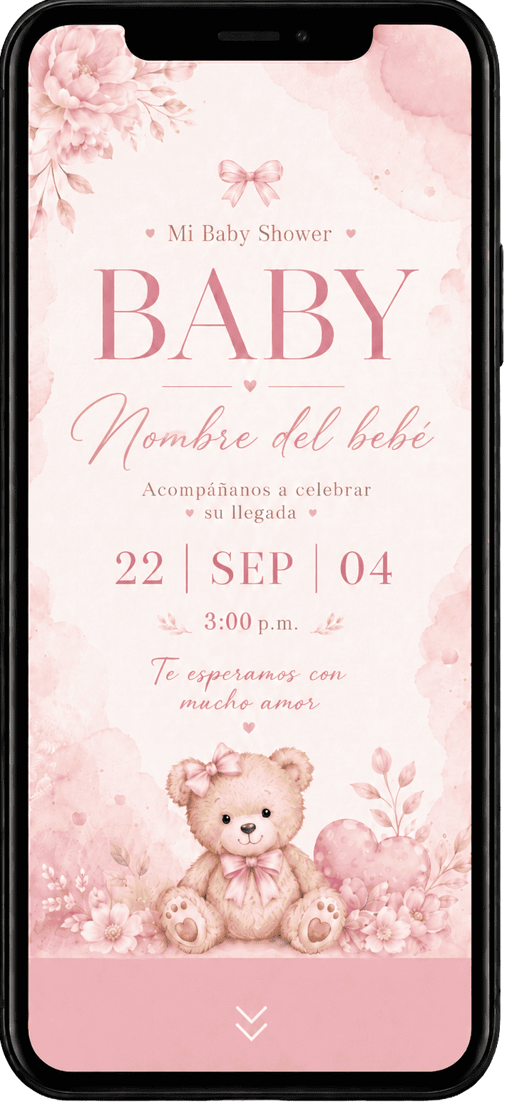 Invitación baby shower tierna