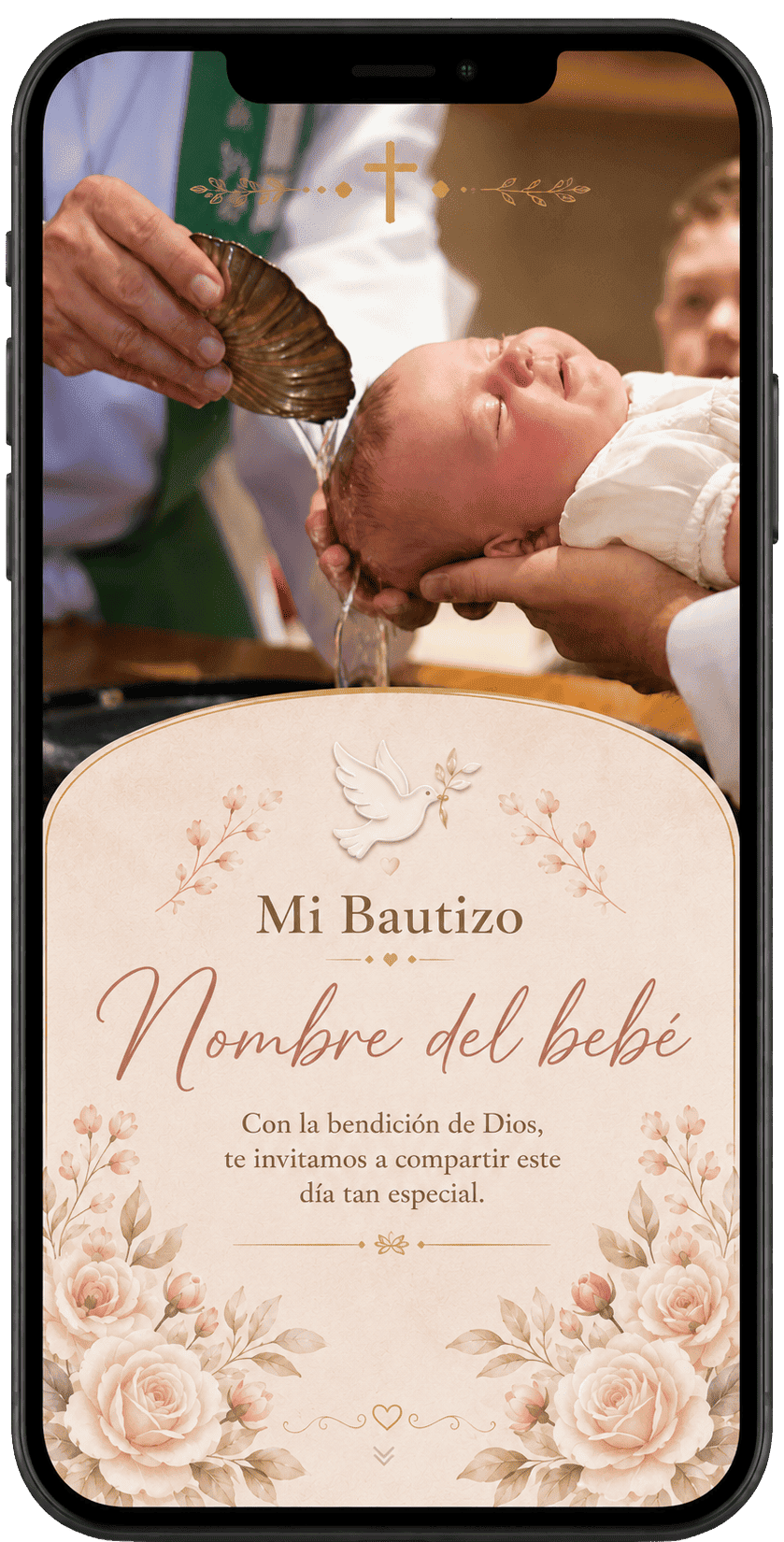 Invitación bautismo personalizada