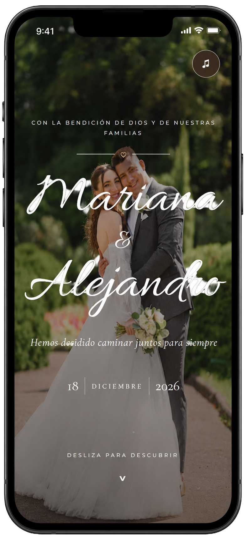 Invitación digital para boda elegante