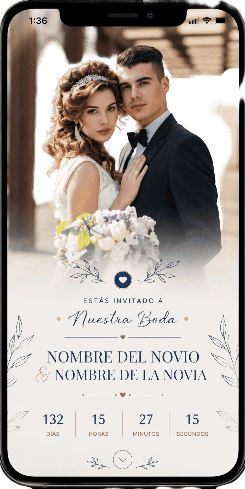 Invitación de boda personalizada