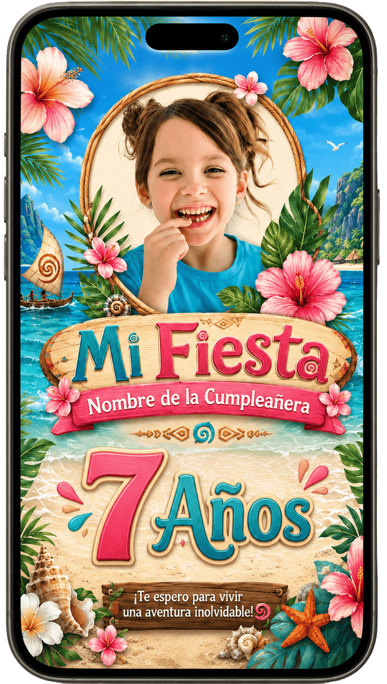 Invitación infantil tropical