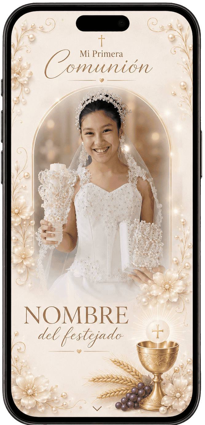 Invitación primera comunión elegante