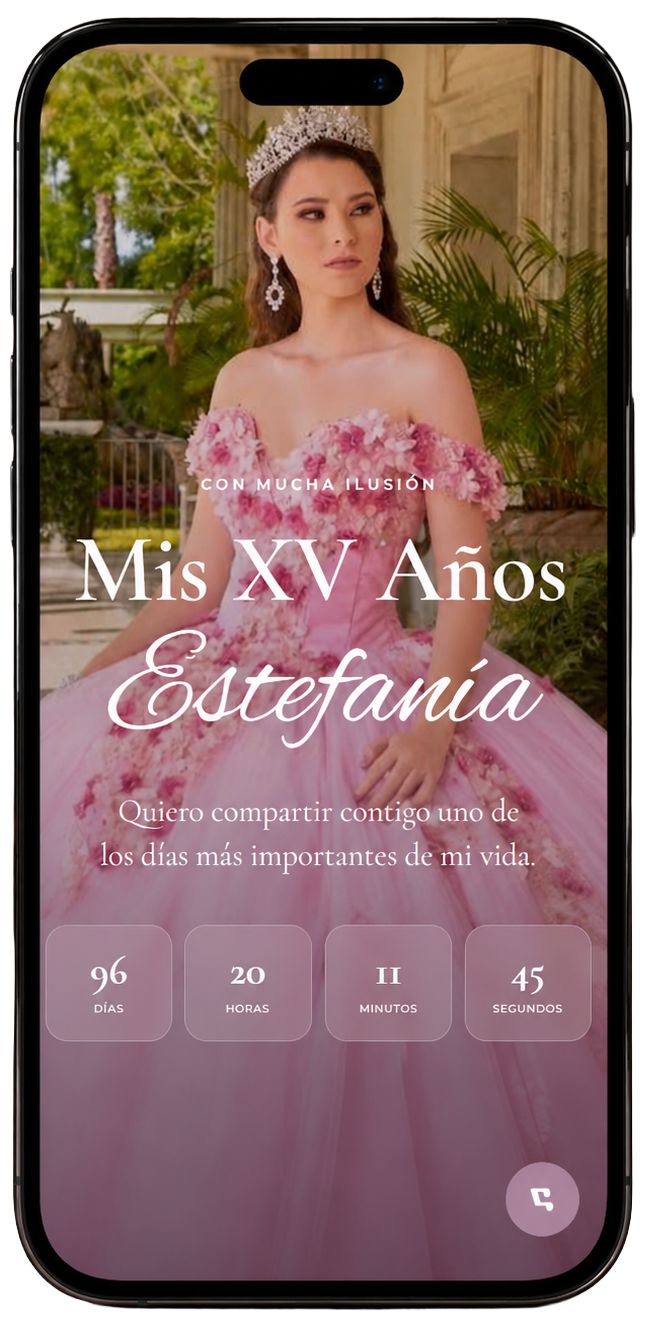 Invitación XV años personalizada